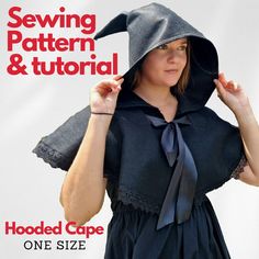 Welcome to the captivating realm of enchantment and carnival escapades! I come bearing exhilarating news. I am absolutely thrilled to introduce you to my unique "Hooded Cape" sewing pattern in the spellbinding style of cosplay - the perfect addition to your wardrobe for carnivals, enchanting events, costume inspirations, and Halloween gatherings. This set comprises two PDF files: one housing the pattern itself and another offering detailed sewing instructions. The pattern has been meticulously c Hooded Capelet Pattern, Hooded Cape Pattern, Hooded Capelet, Capelet Pattern, Cape Pattern Sewing, Cape Pattern, Technical Illustration, Selling Handmade Items, Fashion Forms