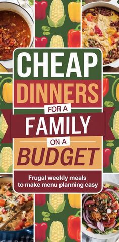 the cover of cheap dinners for a family on a budget