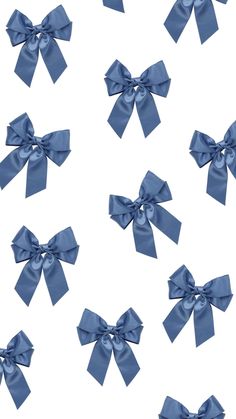 several blue bows are shown on a white background