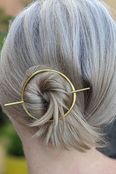 Oval hair slides are hand-fabricated from solid brass and are the perfect, easy accessory for everyday. Tie your hair up while you’re doing projects or accessorize for a night out. Large: 2.30" Handmade in USA. Oval Hair, Brass Hair Pin, Hair Slides, Hair Slide, Modern Hairstyles, Ponytail Holders, Up Hairstyles, Solid Brass, Hair Pins