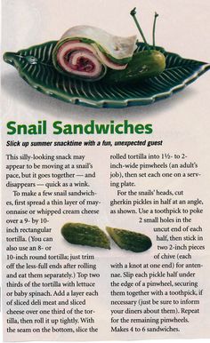 an advertisement for small sandwiches on a leafy plate with pickles in the middle