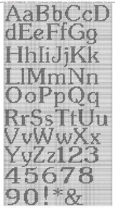 an old fashioned cross stitch pattern with the letters and numbers in black on white background