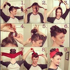 Can't wait to do this to my hair Pin Up Hair, Pin Curls, Rockabilly Fashion, Short Haircut