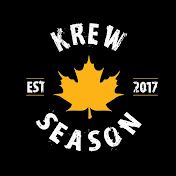 the logo for kreww season with a maple leaf on it's side