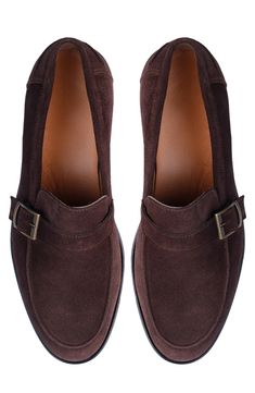 Handmade of buttery suede, this apron-toe dress shoe with a classic monk silhouette offers a sophisticated, elegant look. Leather upper and lining/synthetic sole Made in Turkey Elegant Suede Monk Strap Shoes For Semi-formal, Elegant Suede Monk Strap Shoes For Semi-formal Occasions, Elegant Semi-formal Suede Monk Strap Shoes, Elegant Suede Monk Strap Shoes For Business, Elegant Suede Monk Strap Slip-on Shoes, Elegant Suede Monk Strap Shoes With Round Toe, Suede Slip-on Monk Strap Shoes For Formal Occasions, Elegant Monk Strap Shoes With Suede Lining, Suede Monk Strap Shoes With Round Toe For Semi-formal