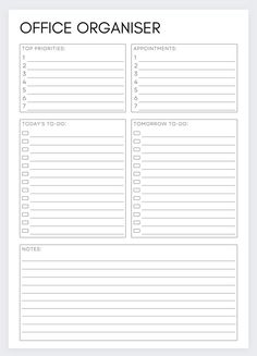 a printable office organizer with the words,'to do list'on it