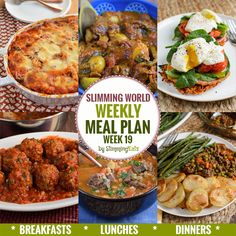 Slimming Eats Weekly Meal Plan - Week 19 - Slimming World Recipes 1 Week Meal Plan, Fitness Model Meal Plan 12 Weeks, Unimeal Meal Plan, Slimmingworld Lunch Ideas, Weekly Meal Plan Under $50, Sw Meals, Slimmingworld Sp Days