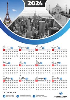 a calendar with an image of the eiffel tower in paris, france on it