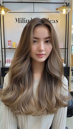 21 Irresistible Milk Tea Hair Colors for a Trendy New Look | Lookosm Non Bleach Balayage Dark Hair, Milk Tea Blonde Highlights, Cool Tone Hair Colour, Milk Brown Balayage, Milk Tea Hair With Highlights, Milk Tea Brown Hair With Highlights, New Hair Colors 2024, Low Maintenance Balayage Hair, Non Bleach Balayage