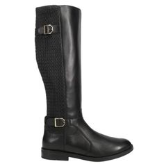 The Chelsey Boot From Cole Haan Reimagines The Classic Rider With A Split Material Upper That Blends Smooth Leather With A Textured Back Panel. Infused With Elastic-Stretch For Custom Comfort, These Knee-High Boots Are Decorated With Gold Hardware Buckles. Lattice-Patterned Treads Line The Outsole For Enhanced Grip. Leather Upper Inside Zipper Closure With Adjustable Dual Buckle Strap Fabric Lining Rubber Outsole Gently Pre Owned Brand New Knee High Riding Boots, Boots Woman, Womens Riding Boots, Cole Haan Shoes, Cole Haan, Lattice, Knee High Boots, High Boots, Smooth Leather