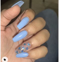 Butterfly Blue Nails, Butterfly Acrylic Nails, Butterflies Nails Acrylics, Blue Butterfly Nails, Short Coffin Nails Designs, Blue Glitter Nails, Purple Acrylic Nails, Baby Blue Nails, Butterfly Nails