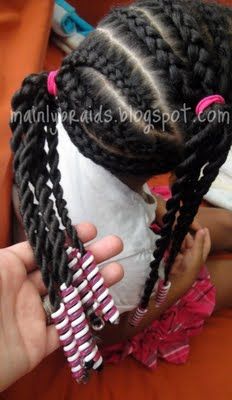 I like this one because I can take the big braids out so much easier! Quickweave Styles, Beads Braids, Toddler Braids, Black Kids Braids Hairstyles, Kid Hairstyles, Toddler Hairstyles, Natural Hairstyle