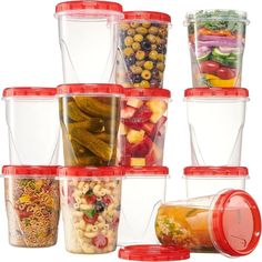 High quality and durable construction. Food storage containers made with high quality, food grade and BPA free PP Red plastic are leakproof, microwave safe, no crack and mess free. Twist on lids give storage containers a tight secure seal. Freezer Storage Containers, Lunch Prep, Food Kiosk, Freezer Containers, Clear Plastic Containers, Plastic Food Containers, Freezer Burn, Homemade Drinks, Meal Prep Containers