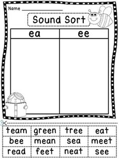 a long and short word worksheet with the words sound sort in black and white