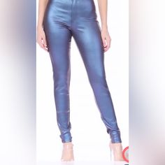 Metallic Stretch Pants Fits Like A Glove Sizes Small - Xl Brand New Metallic Pants, Stretch Pants, Workout Pants, Blue Orange, Pant Jumpsuit, Color Blue, Pants For Women, Brand New, Orange