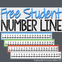 a number line with the words free student number line