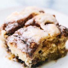 a piece of cake sitting on top of a white plate