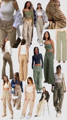 Khaki Utility Pants Outfit, Carpenter Denim Outfit, Beige Denim Outfit, Brown Utility Pants Outfit, Uniqlo Cargo Pants Outfit, Cream Carpenter Pants Outfit, Utility Fashion Woman, Utility Style Women, How To Style Cream Cargo Pants