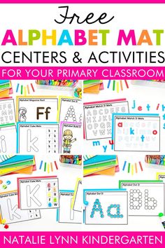 the free alphabet mats and activities for your primary classroom are included in this printable pack