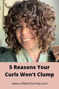 5 Reasons Your Curls Won’t Clump - Colleen Charney How To Clump Curls, Curl Clumping Tips, Curl Clumps, Bob Hairs, Diy Curls, Curly Hair Problems