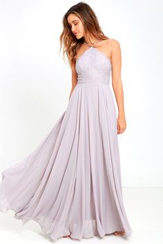 Everlasting Enchantment Grey Maxi Dressat Lulus.com! Blue Lace Maxi Dress, Ivory Maxi Dress, Cream Maxi Dress, Bridesmaid Dresses Boho, Grey Bridesmaids, Under Your Spell, Purple Maxi Dress, Grey Maxi, Grey Dresses