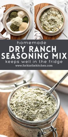 homemade dry ranch seasoning mix in a jar