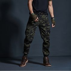 Size: 36, Color: Green camouflage1A Army Trousers, Casual Khaki Pants, Casual Pants Men, Cargo Pants Style, Style Anglais, Tactical Cargo Pants, Camouflage Cargo Pants, Casual Pants Style, Mens Overalls