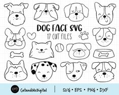 the dog face svg files are available for use in crafts and scrapping projects