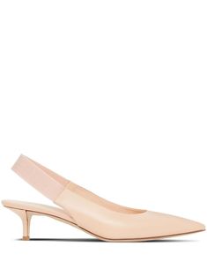 Peach pink calf leather/lambskin leather slingback pumps from BURBERRY featuring pointed toe, slingback strap and kitten heel. Pink Pumps, White Pumps, Burberry Shoes, Women Boots, Slingback Pump, Peach Pink, Kitten Heel, Black Pumps, Leather Pumps