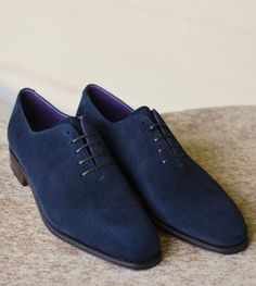 Handmade Brogue navy Blue Suede Lace Up Dress Shoes For Men's  ♥️ Upper Material Blue Velvet Shoes, Mens Derby Shoes, Quality Leather Boots, Custom Design Shoes, Lace Up Dress, Blue Suede Shoes, Men Suede, Embroidered Shoes, Leather Oxford Shoes