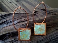 Rustic square charms dance about antiqued copper hoops. I hammered copper wire for strength and gave to the square charm a rustic Patina finish. The hoops can be dangle if i add hooks. You can send me a notice if you want to be with hooks. All my jewelry coated with protective wax finish to prevent tarnish. Available in 3 size: Medium hoops 1.5 inches / 4cm, Large hoops 2 inches / 5cm and X Large hoops 2.5 inches / 6cm *Shades of the patina vary due to the organic chemistry of the patina process Small Bohemian Copper Hoop Earrings, Bohemian Small Hoop Copper Earrings, Bohemian Small Copper Hoop Earrings, Hand Forged Copper Hoop Earrings With Dangle, Hand Forged Copper Dangle Hoop Earrings, Handmade Small Hoop Copper Earrings, Handmade Small Copper Hoop Earrings, Bohemian Bronze Electroformed Hoop Earrings, Copper Wire Earrings