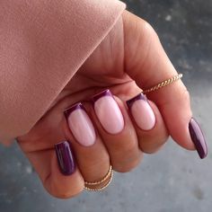 Classy French Tip Nails, Classy French Tip, Purple French Manicure, Long French Tip Nails, French Manicure Nail Designs, Purple French, French Tip Nail Art, French Manicure Designs, Summer Gel Nails