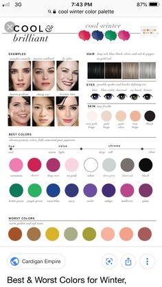 Makeup For Bright Winter, Hoc Winter Hair, Bright Winter Palette, Clear Winter Palette, True Winter Palette, Bright Winter Outfits