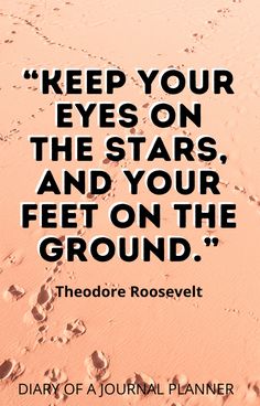 a quote from theodore roosevelt about keep your eyes on the stars and your feet on the ground