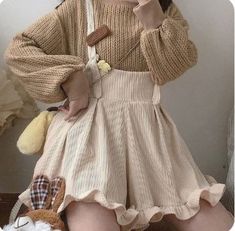 ᖴOᒪᒪOᗯ ᗰᗴ ! Dark Academia Clothing, Kawaii Harajuku, Kawaii Fashion Outfits, Knitted Romper, Romper With Skirt, Kawaii Fashion, Rompers Women