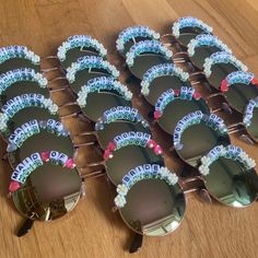 Set of 10 Pairs Wedding / Hen Party Round Festival Sunglasses Design Your Own Text / Bachelorette - Etsy Festival Sunglasses, Sunglasses Design, Bachelorette Party Themes, Hen Party, Designer Sunglasses, Hen, Design Your Own, Bachelorette Party, Sunglasses Accessories