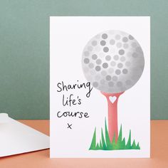 a card with a golf ball on it and the words shining life's course