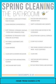 the spring cleaning checklist is shown here