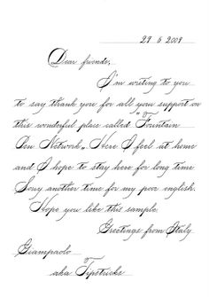 a handwritten letter with cursive writing on the front and back of it