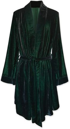 Green Velvet Clothes, Green Sleep Robe, Green Kimono, Velvet Kimono, Velvet Fashion, Long Black Dress, Bridal Robes, Kimono Dress, Kimonos