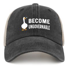 a black and white hat with the words become ungovennable on it