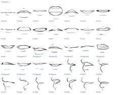 an image of different types of lines in the shape of fish's mouths