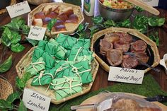 a table topped with lots of different types of food