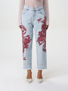 Find BLUMARINE Jeans on Editorialist. Jeans BLUMARINE Woman color Water Blumarine Jeans, Blumarine Butterfly, Butterfly Jeans, Jeans For Woman, Latest Jeans, Jeans Woman, Color Water, Printed Jeans, Baggy Jeans