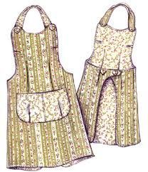 two aprons are shown with an apron on one side and the other is in front