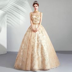 high neck ball gown 1025-009 High Neck Backless Wedding Dress, Gold Ball Gown, Backless Bridesmaid Dress, Sparkle Prom Dress, Gold Tulle, Buy Wedding Dress, Wedding Dress Sequin, Banquet Dresses, Tulle Bridesmaid Dress