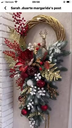 a christmas wreath hanging on the wall