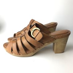 Brand New, Size 11 White Mountain Heeled Sandal Questions? Leave A Comment Below! Ref1 Spring Brown Mules With Buckle Closure, High Heel Mules With Buckle Closure For Beach, Casual Mules With Padded Heel And Ankle Strap, Casual Mules With Buckle Closure And Block Heel, Navy Sandals, Two Strap Sandals, Crystal Sandals, Nude Sandals, White Mountain Shoes