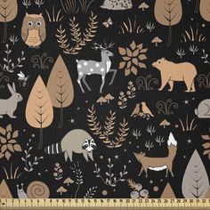 seamless pattern with animals and plants on black background stock photo, images and royalty