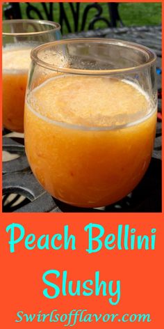 peach bellini slushy is an easy and delicious dessert